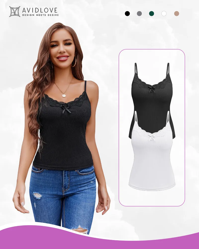 2-Pack Tank Top Adjustable Strap Cami Tops