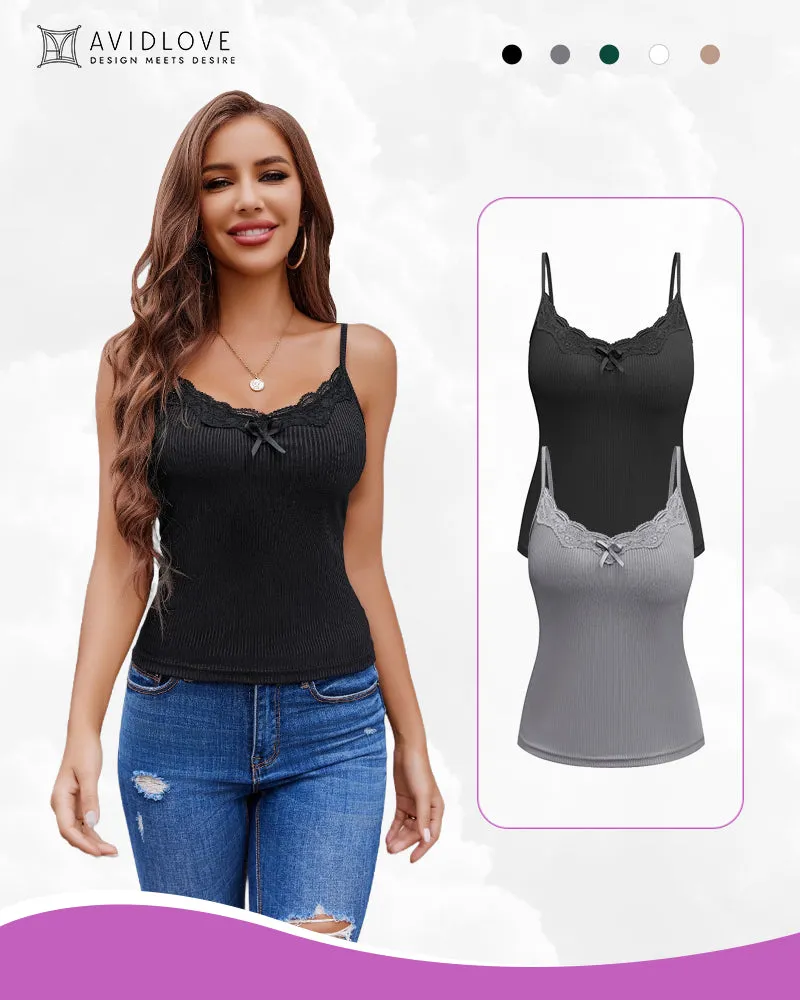 2-Pack Tank Top Adjustable Strap Cami Tops