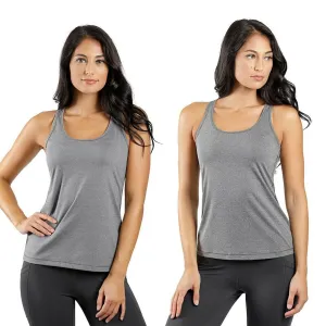 90 Degree Women's Heather Gray & Heather Charcoal 2-Pack Racerback Tank Tops