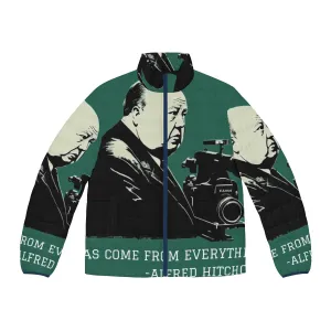 Alfred Hitchcock Inspired Illustration Puffer Jacket