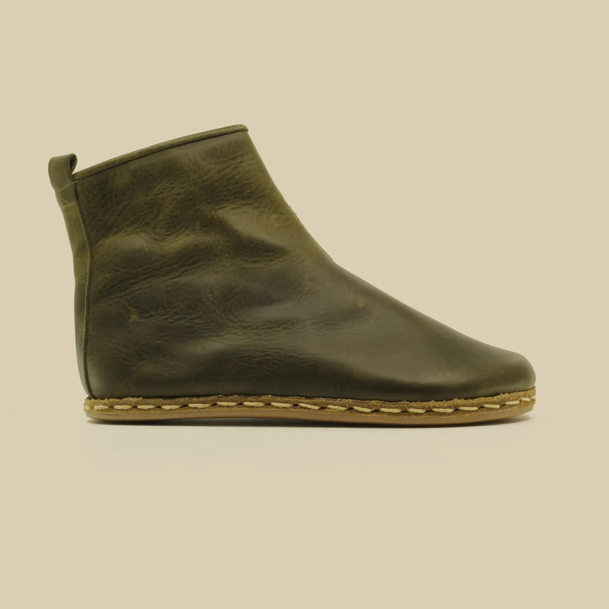 Barefoot Boots for Women with Zipper Olive Green