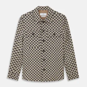 Black Gingham Check Wool Blend Somerset Overshirt