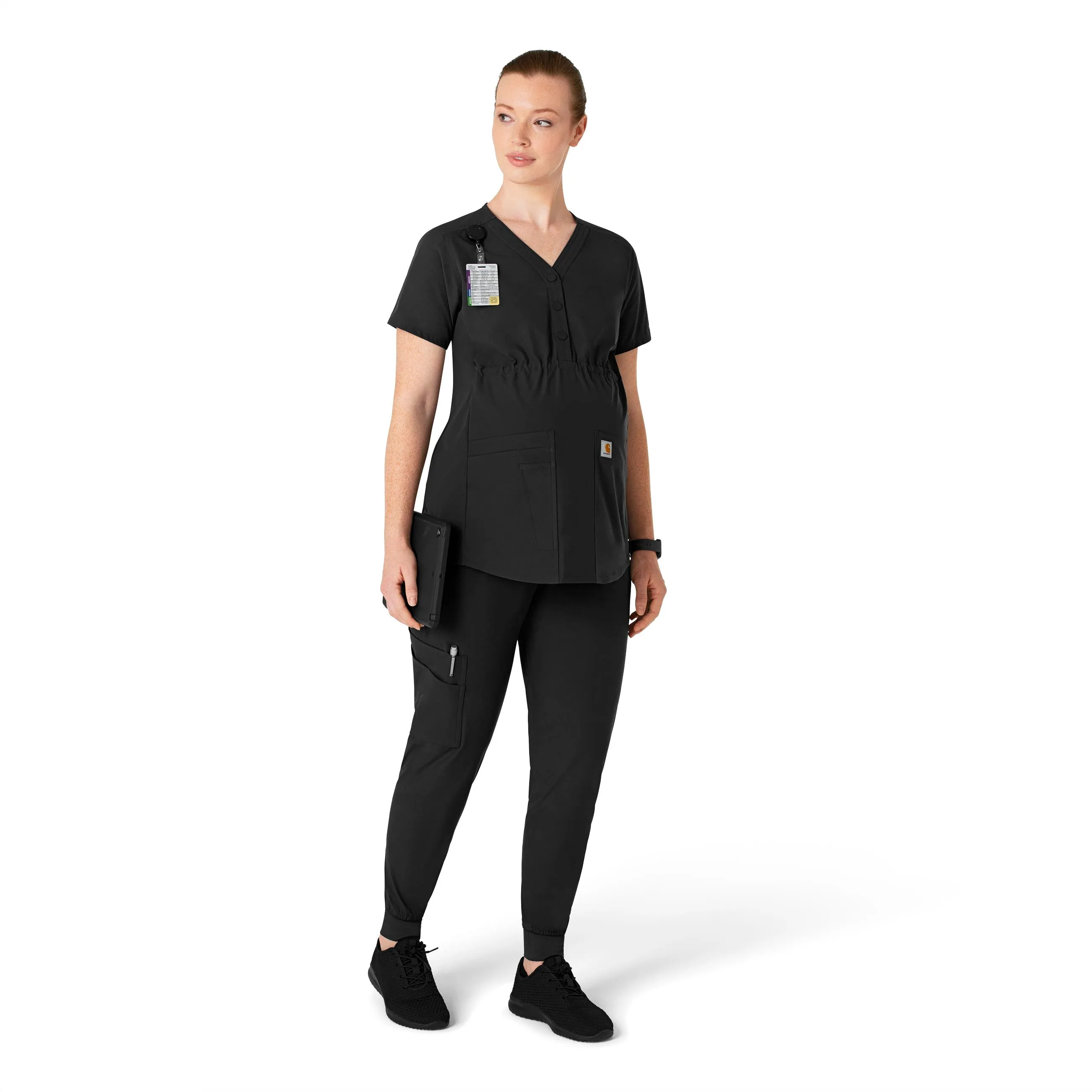 Carhartt Force Essentials Women's Maternity Jogger Scrub Pant - Black