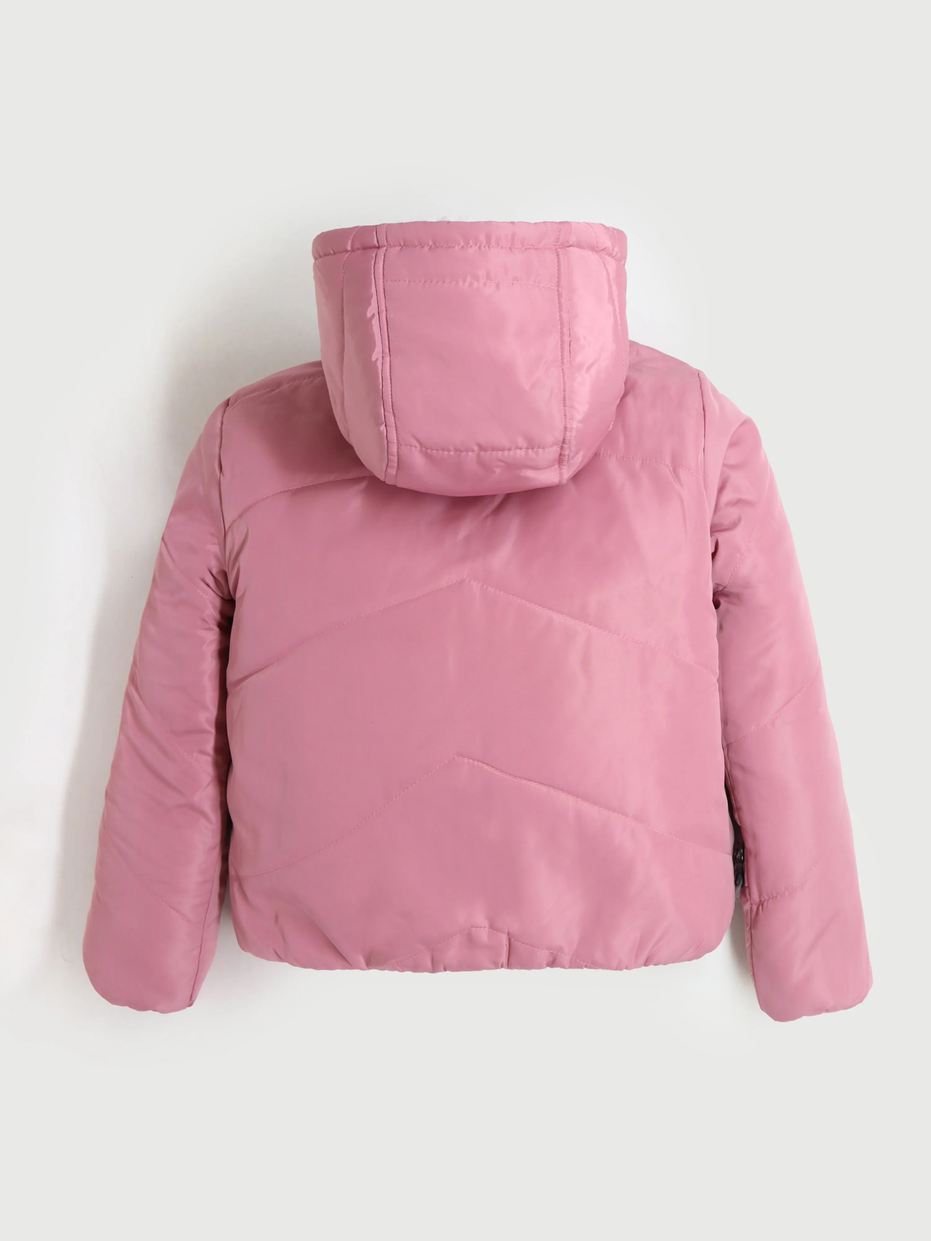 Cherry Crumble Girls Pink & Lilac Regular Length Solid Jacket