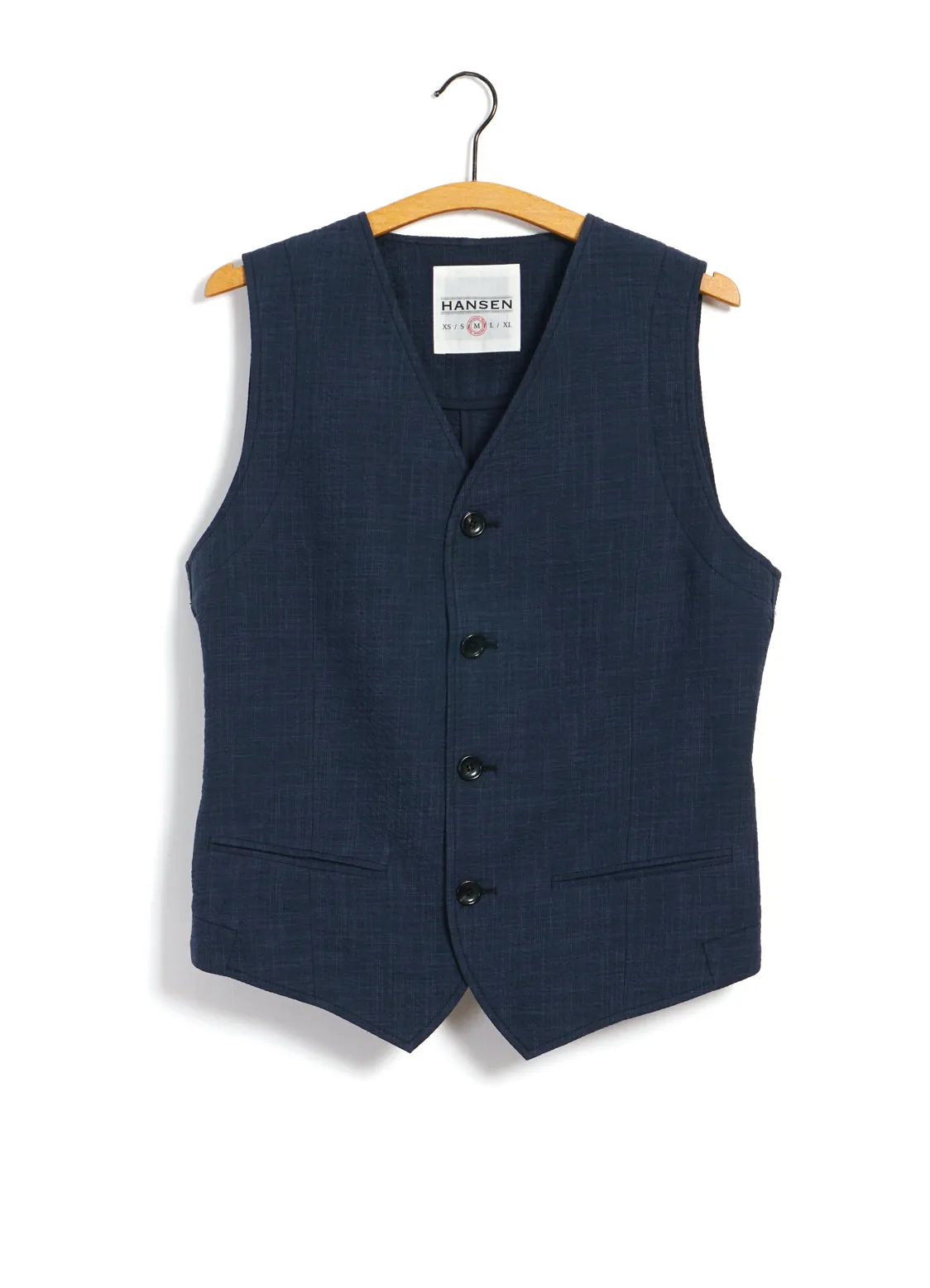 DANIEL | Classic Waistcoat | Crinkle Blue