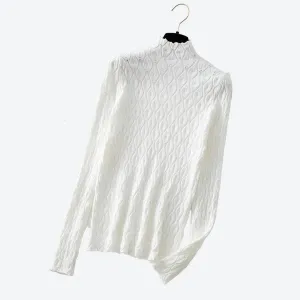 Elegant Textured High-Neck Tops