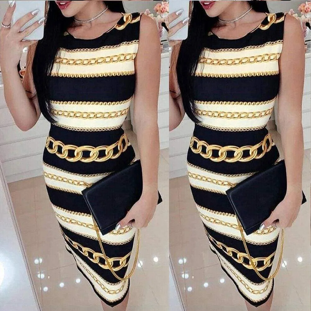 FashionSierra - New Women Sleeveless Boho Summer Casual Dresses Party Bodycon Elegant Ladies Slim Fit Evening Beach Sundress Women Clothes