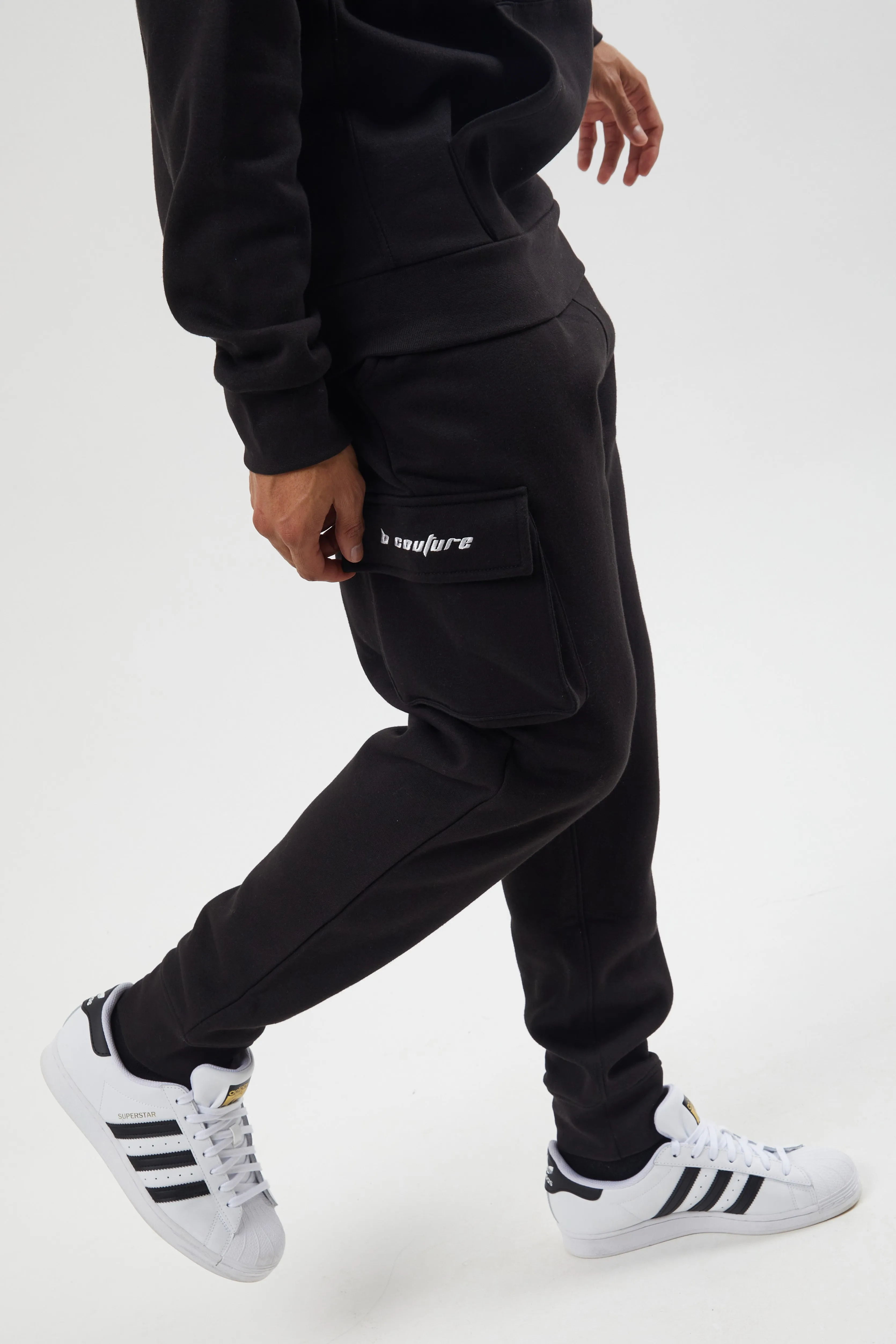 Field Place Cargo Fleece Tracksuit - Black