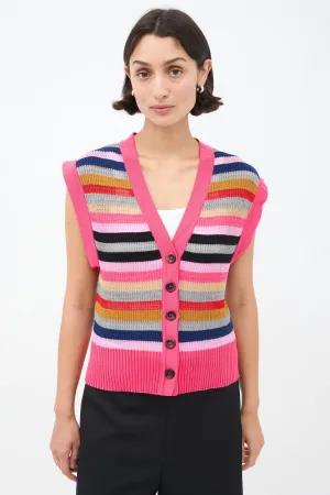 FW21 Pink & Multicolour Striped Arielle Vest