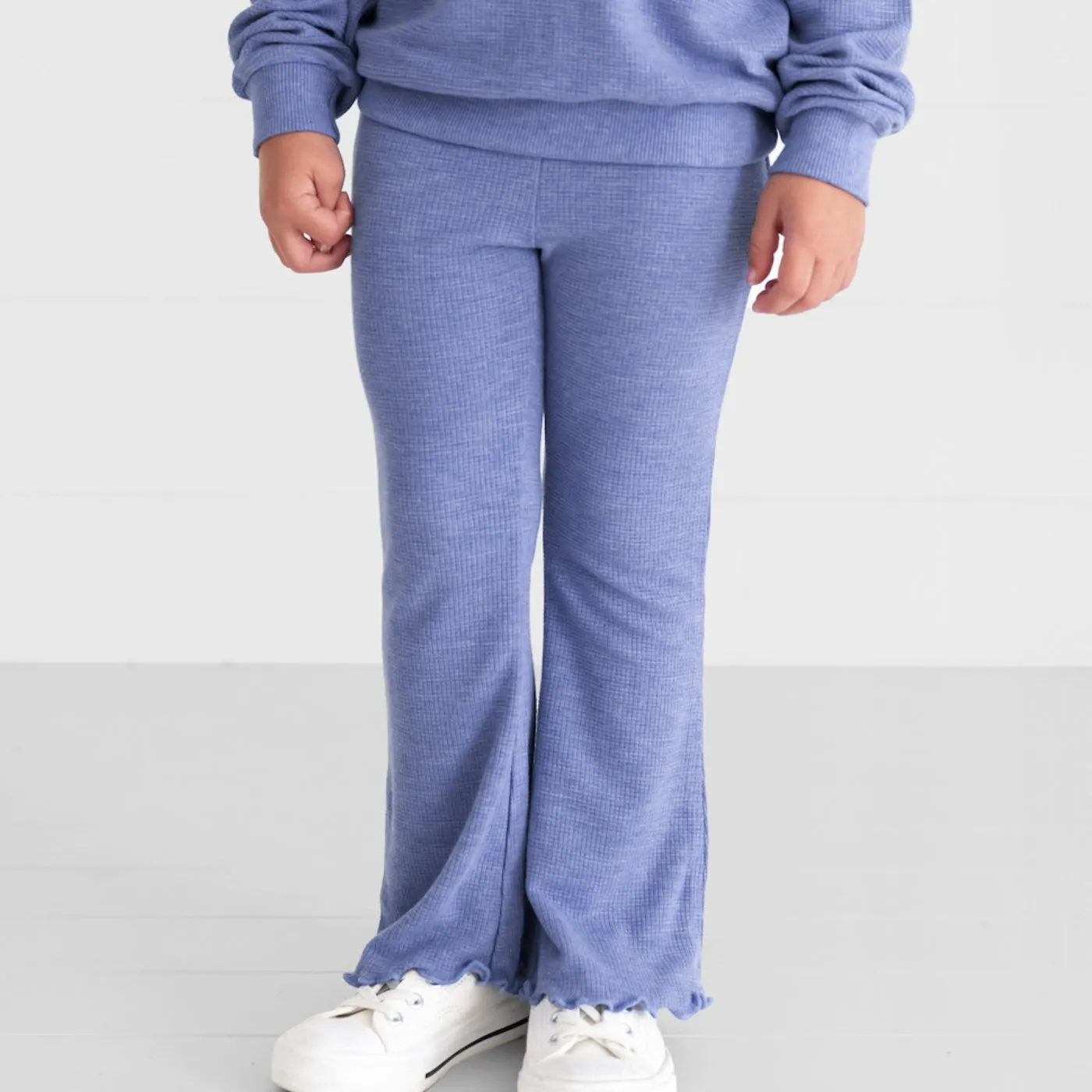 Heather Lilac Waffle Flare Pant