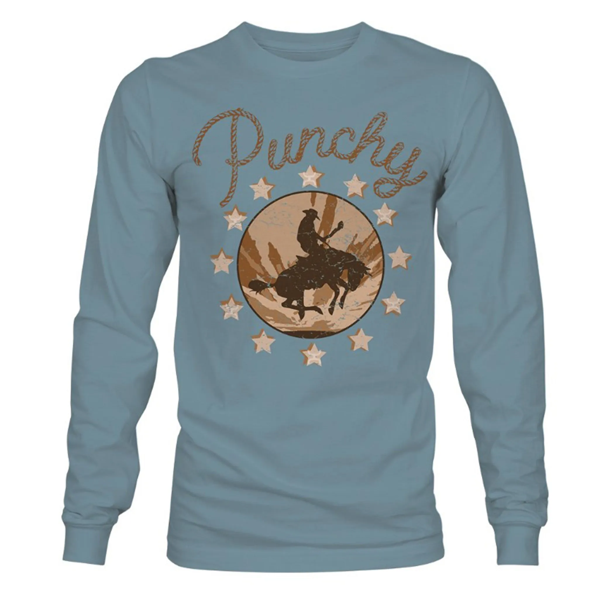 Hooey Women's Punchy Denim Long Sleeve Tee