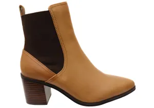 Hush Puppies Vala Womens Comfortable Leather Mid Heel Ankle Boots