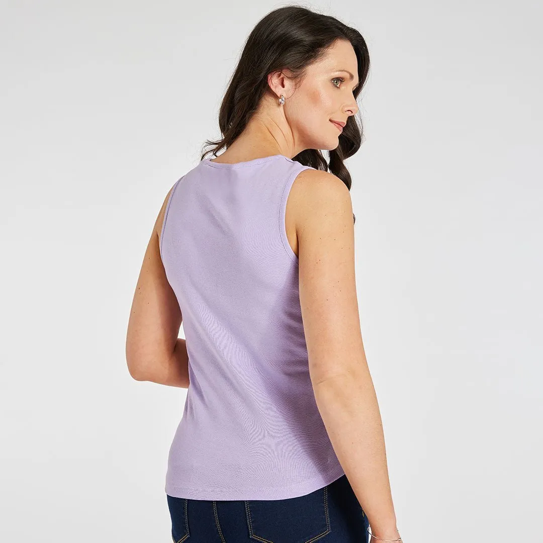 Ladies Essential Crew Vest Lavender