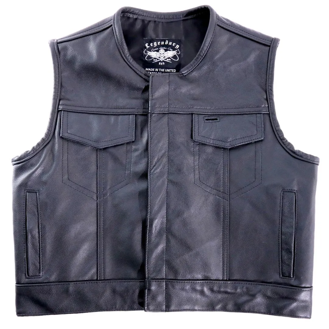 Legendary 'Lowlife' Leather Cropped Club Style Motorcycle Vest