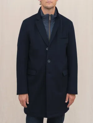 Loro Piana Storm System Padded Wool Coat Navy