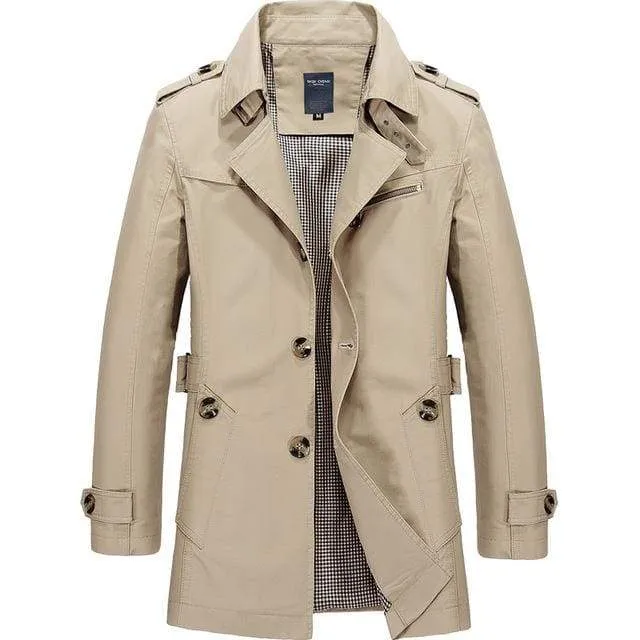 Men Jacket Long Section Fashion New Trench Coat