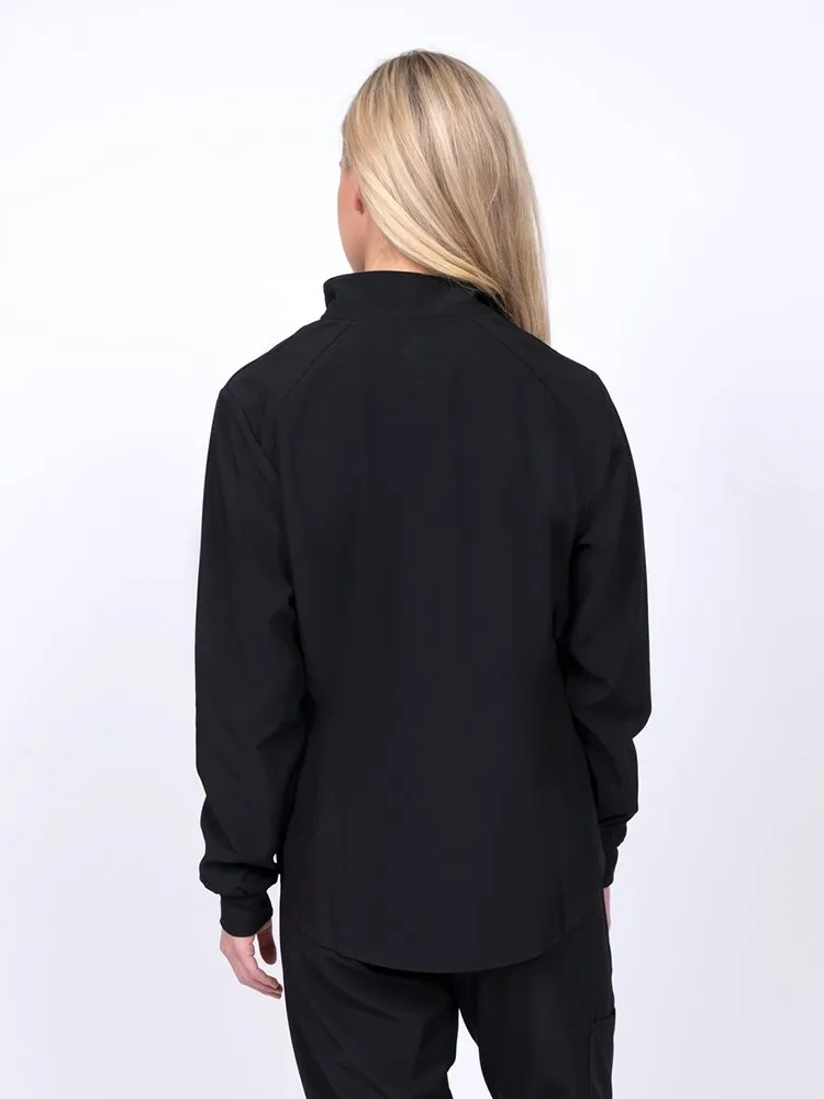 Meraki Sport Women's Zip Front Scrub Jacket | Black