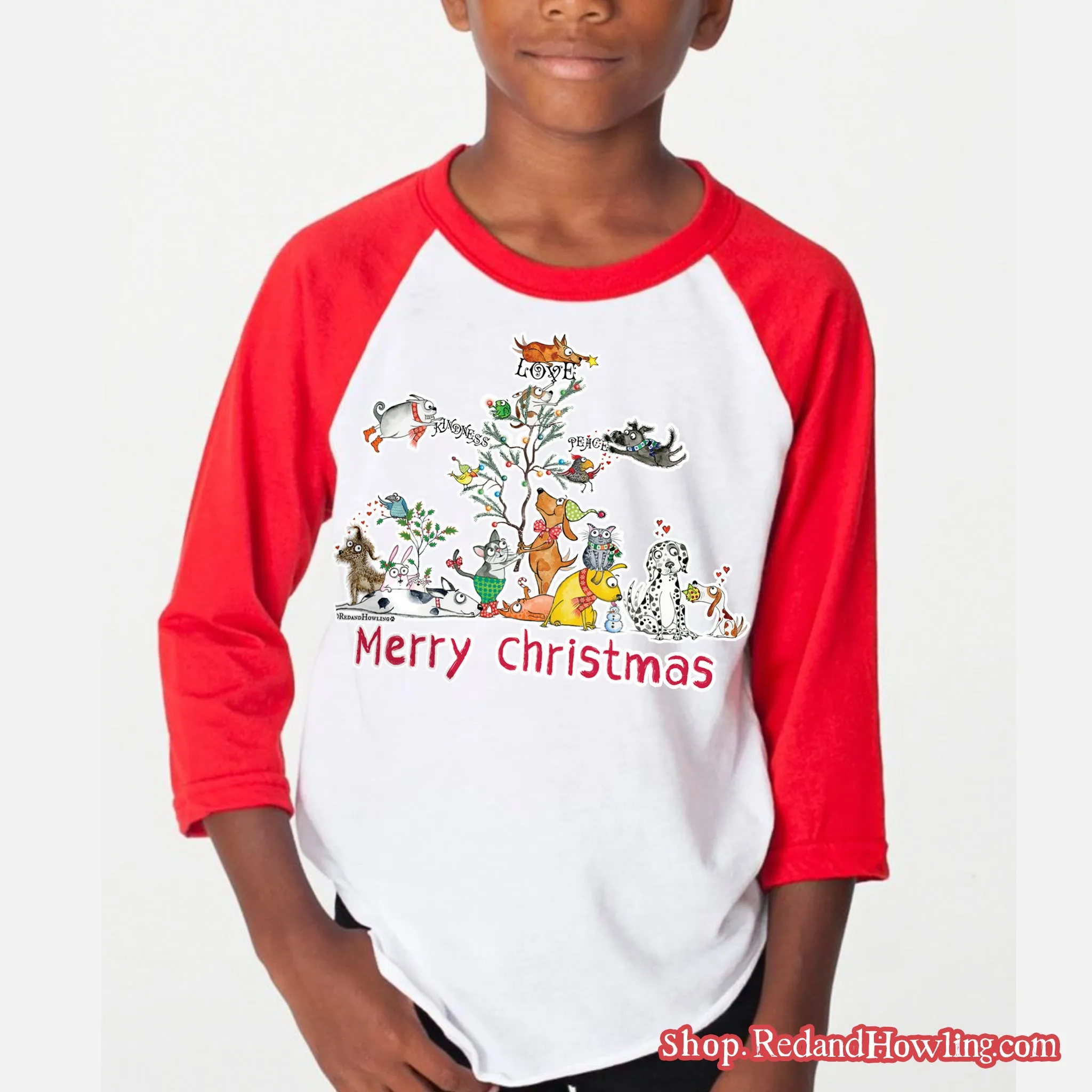 Merry Christmas Baseball Tee-YOUTH sizing