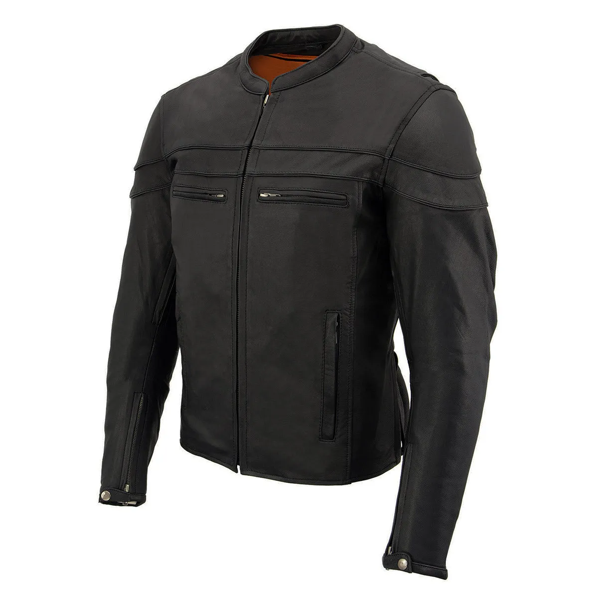 Milwaukee Leather MLM1525 Men's ‘Crossover’ Black Leather Lightweight