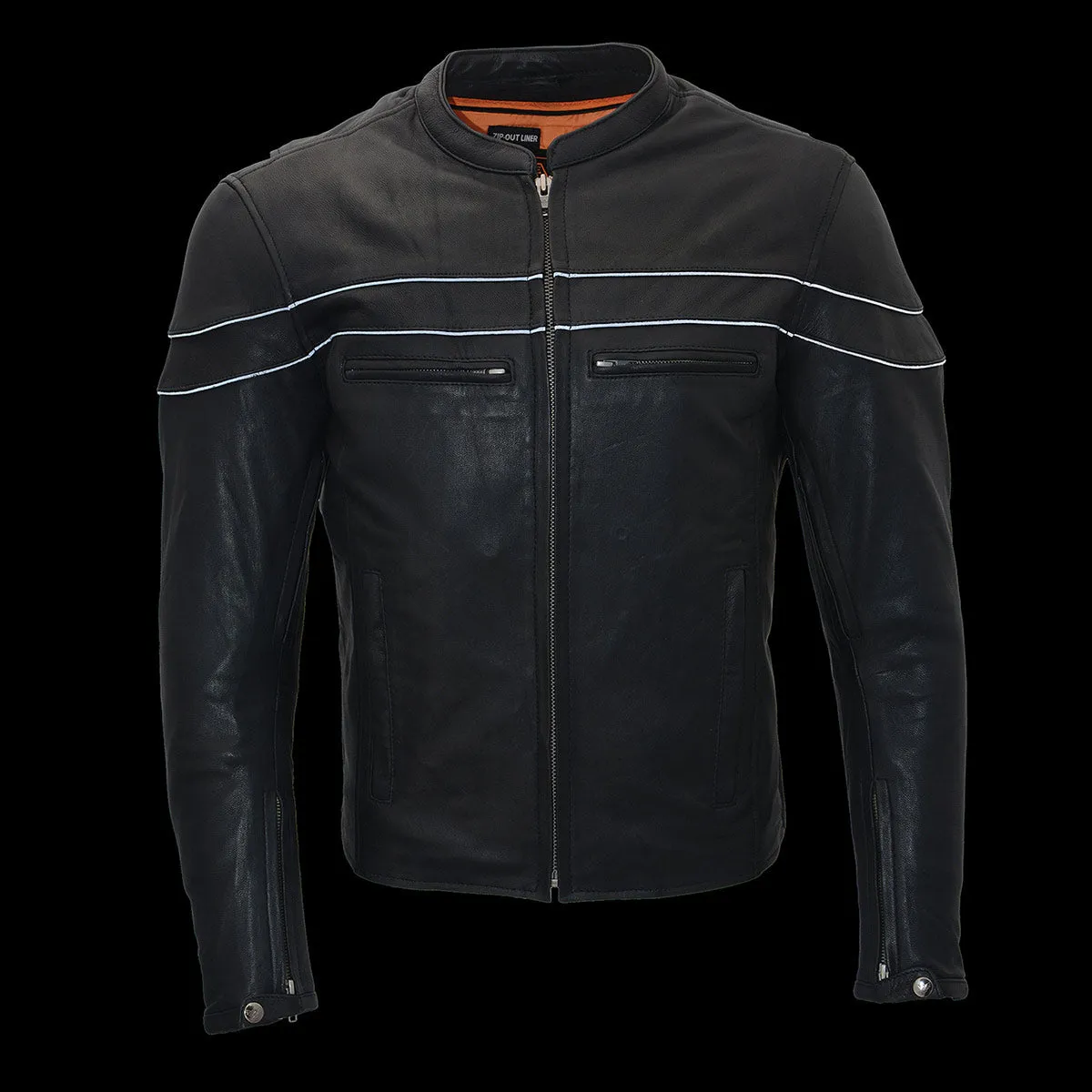 Milwaukee Leather MLM1525 Men's ‘Crossover’ Black Leather Lightweight