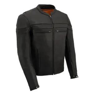 Milwaukee Leather MLM1525 Men's ‘Crossover’ Black Leather Lightweight