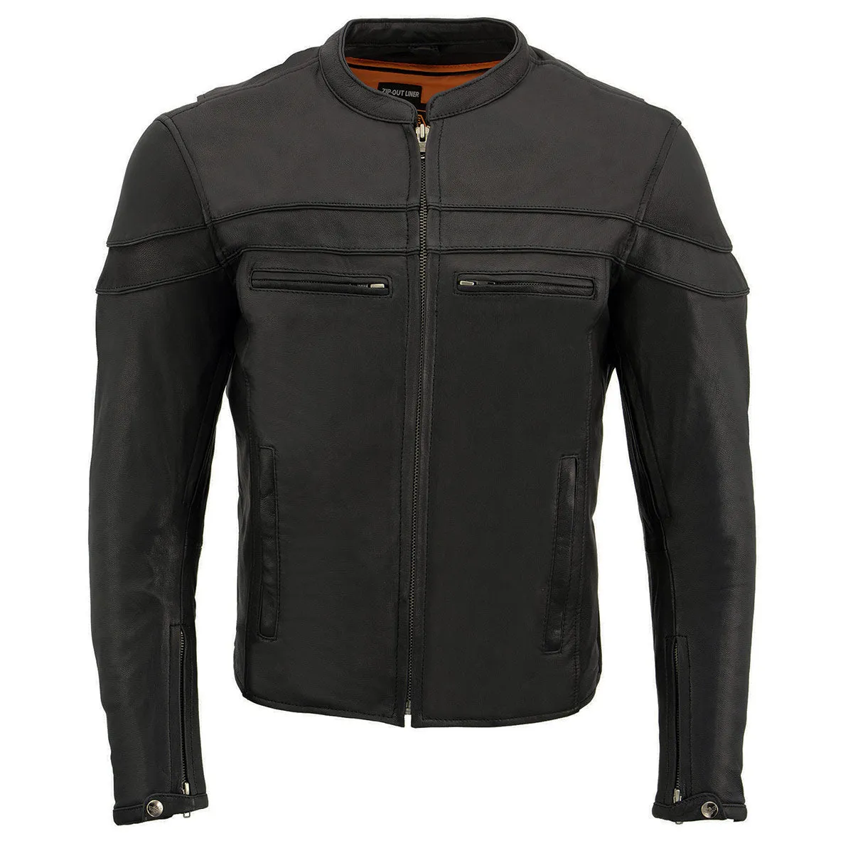 Milwaukee Leather MLM1525 Men's ‘Crossover’ Black Leather Lightweight