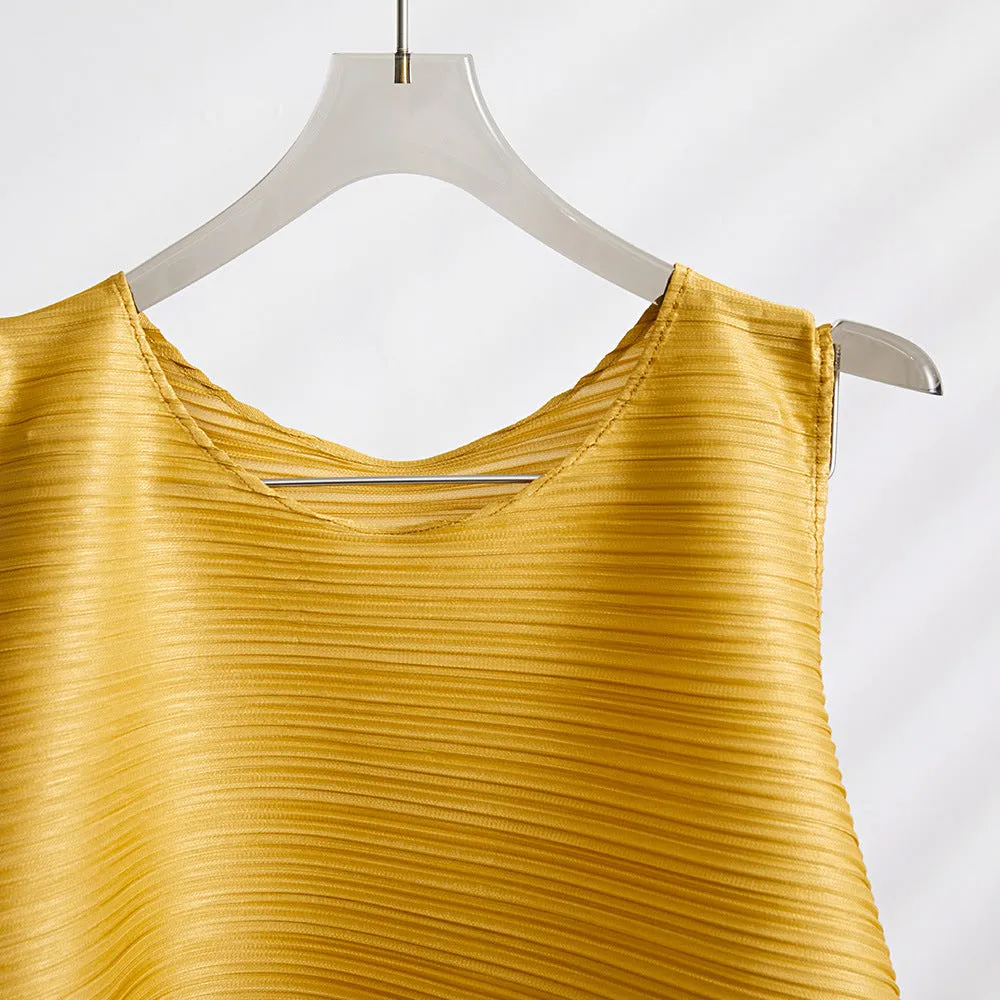 Miyake Pleated Sleeveless Top