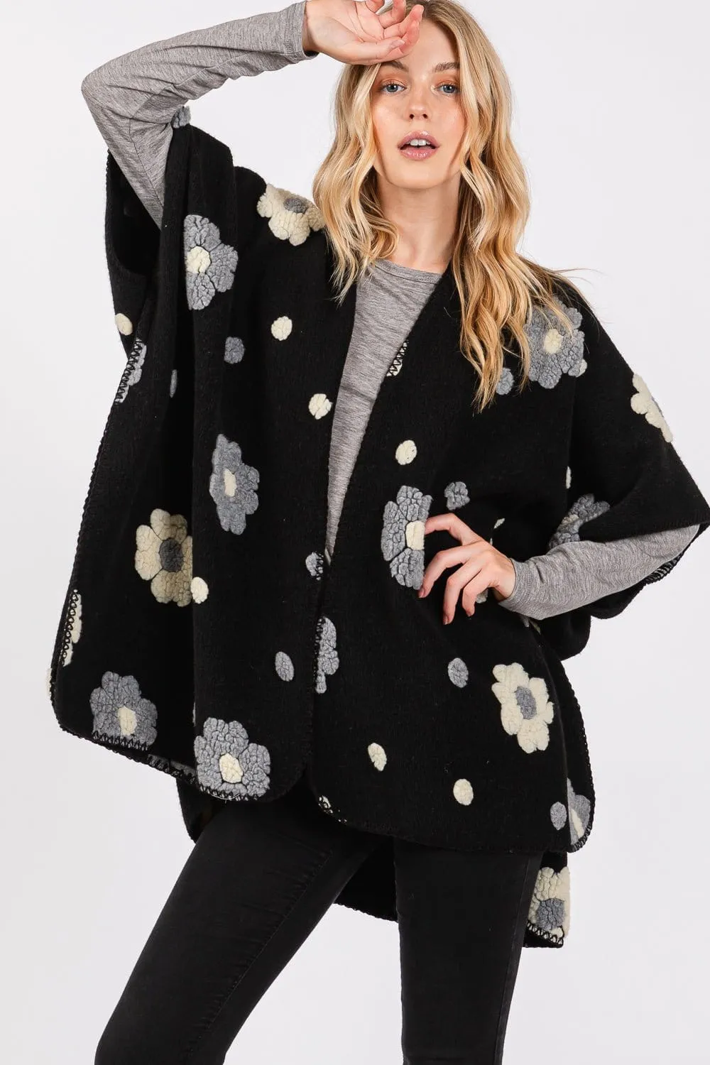 MS0399 Floral Fleece Kimono