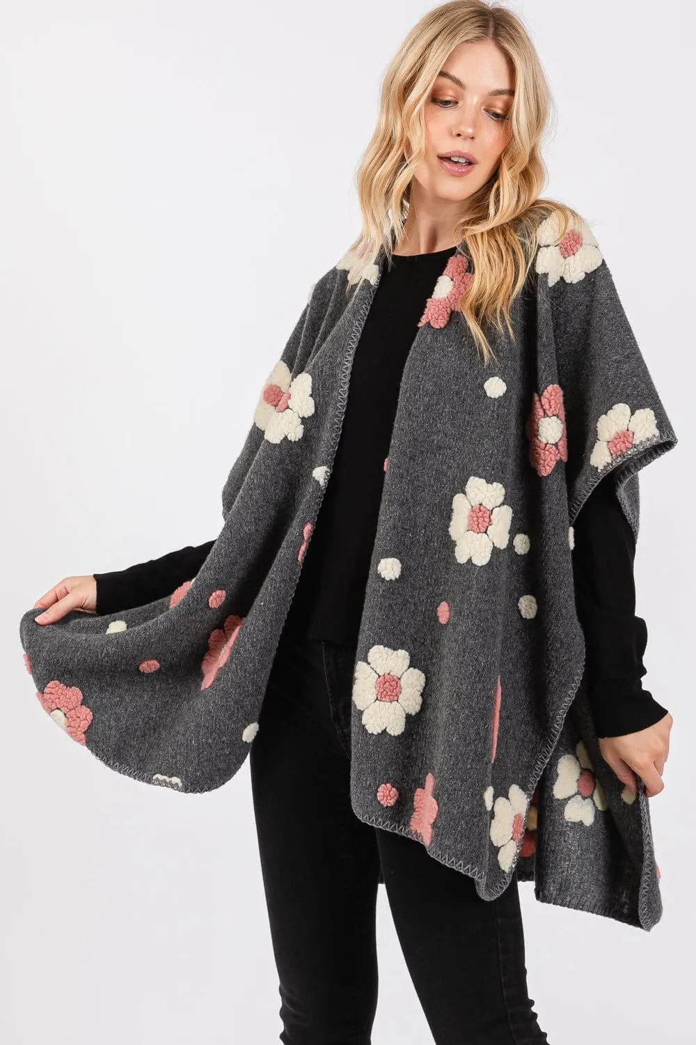 MS0399 Floral Fleece Kimono