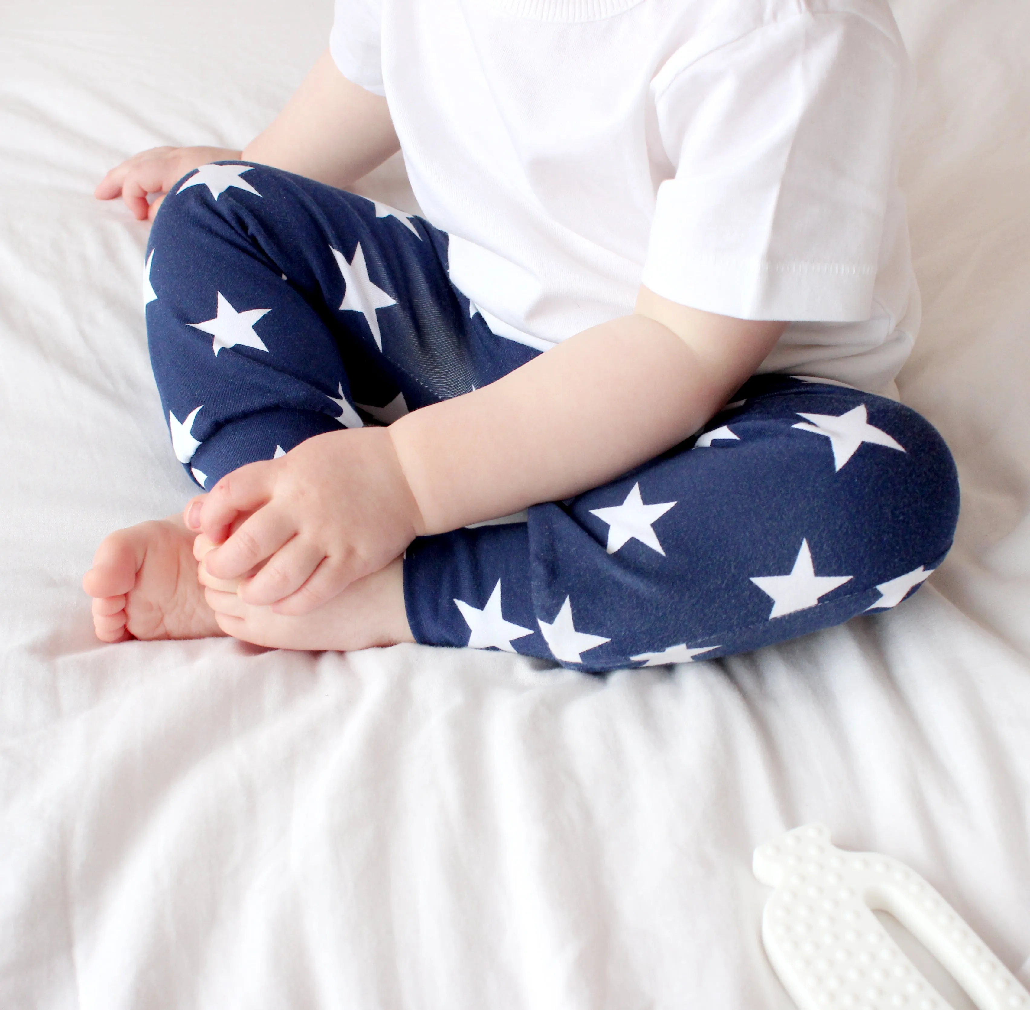 Navy Star Print Leggings