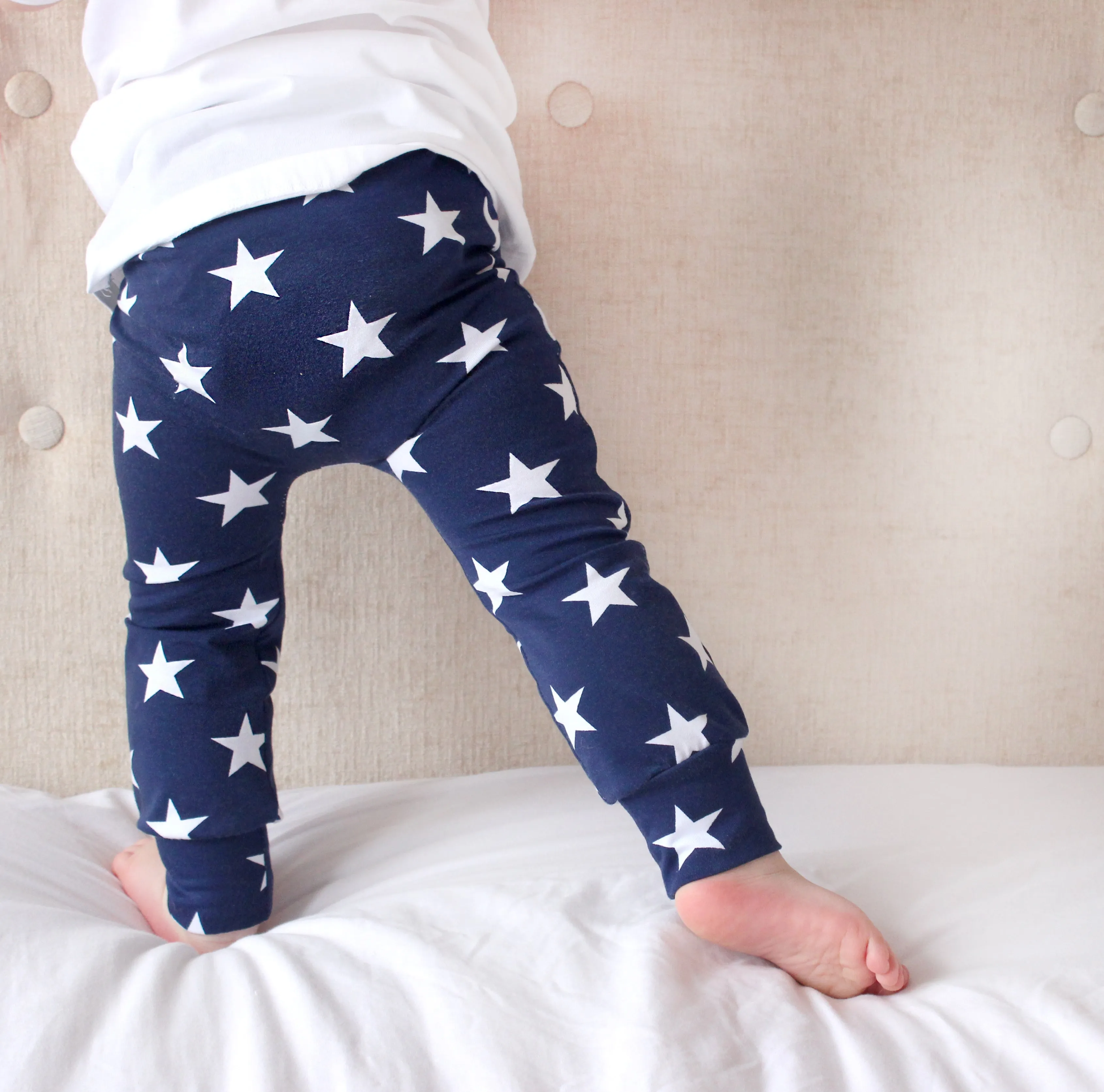 Navy Star Print Leggings