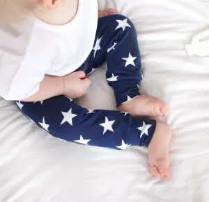 Navy Star Print Leggings