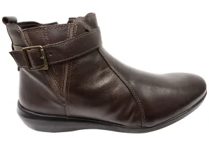 Perlatto Tess Womens Comfortable Leather Ankle Boots Made In Brazil