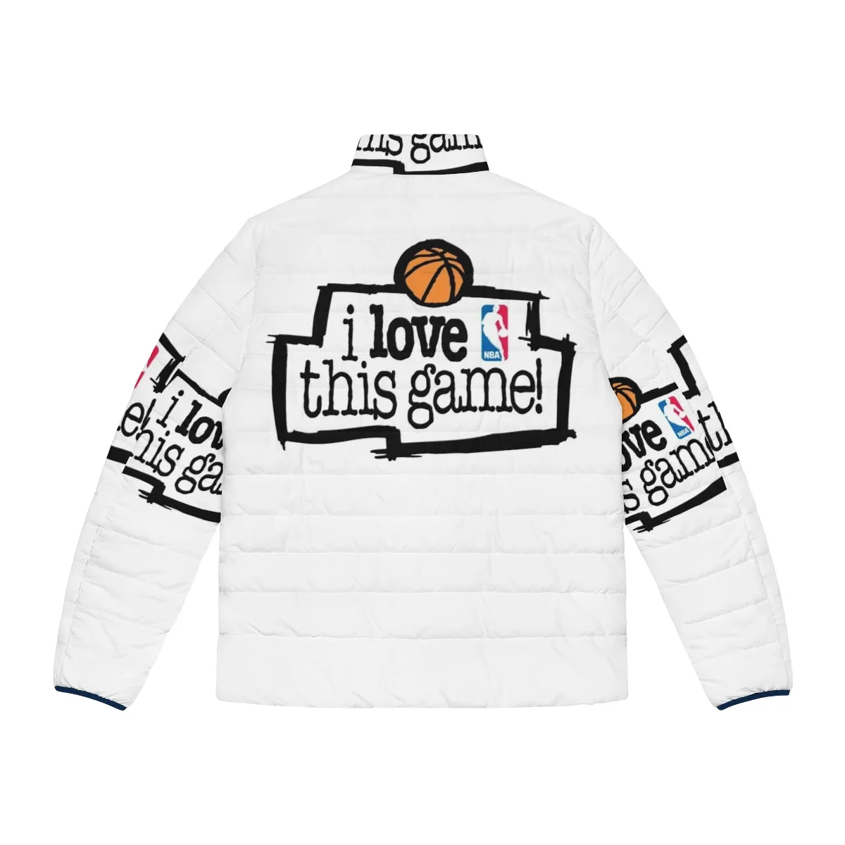 "I Love This Game" Puffer Jacket: Stylish Sports Fan Outerwear