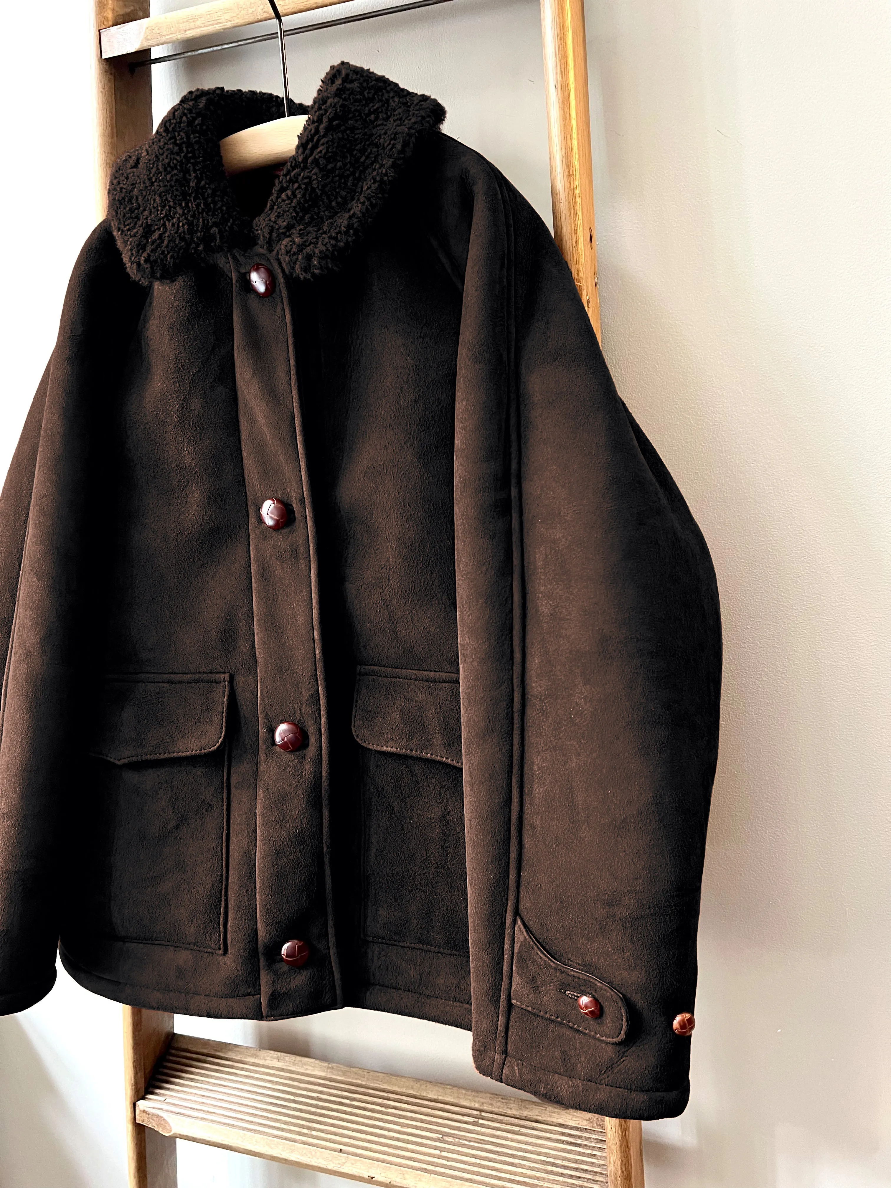 Sheepskin Field Jacket / Chocolate Brown