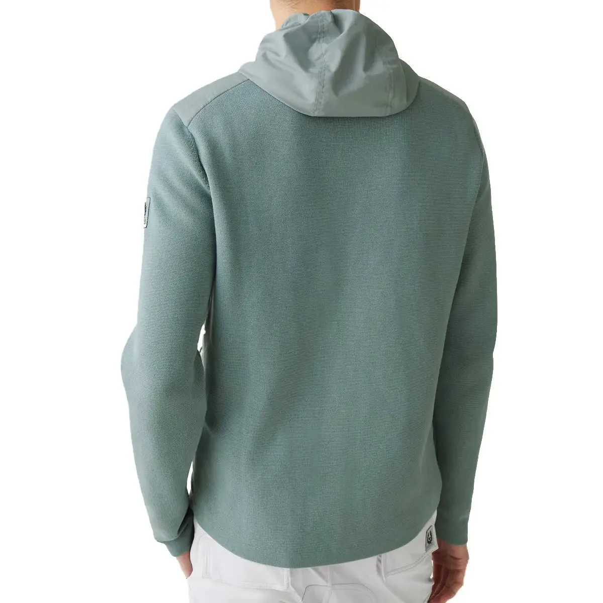 Steel Green Pima Cotton Full Zip Cardigan