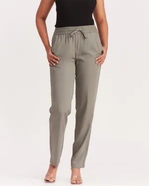 Tapered & Relaxed Fit Drawstring Pants - Sage Green