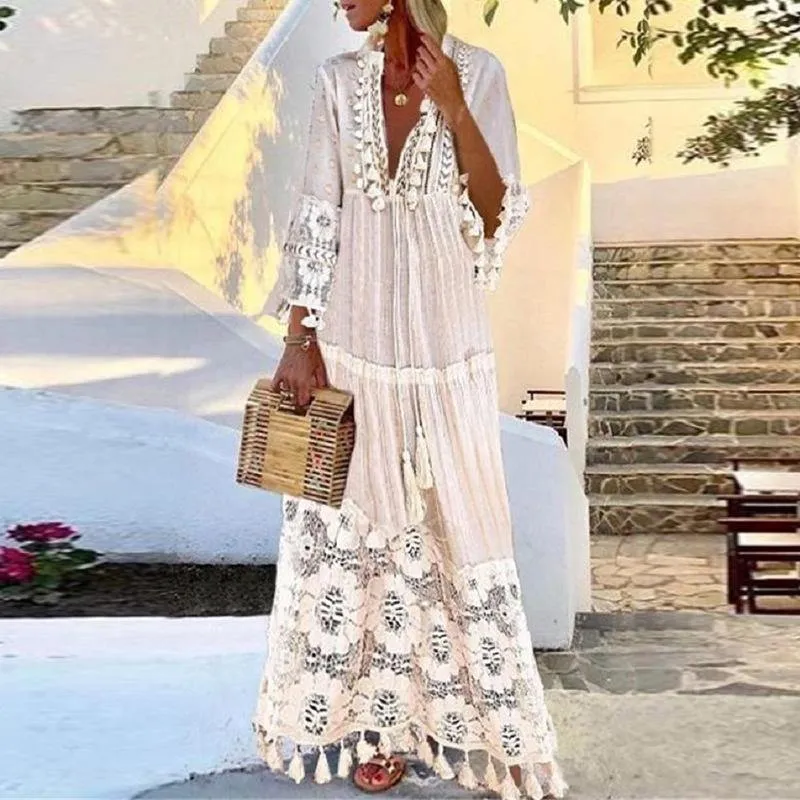 Tassel Summer Beach Bohemia Long Dresses