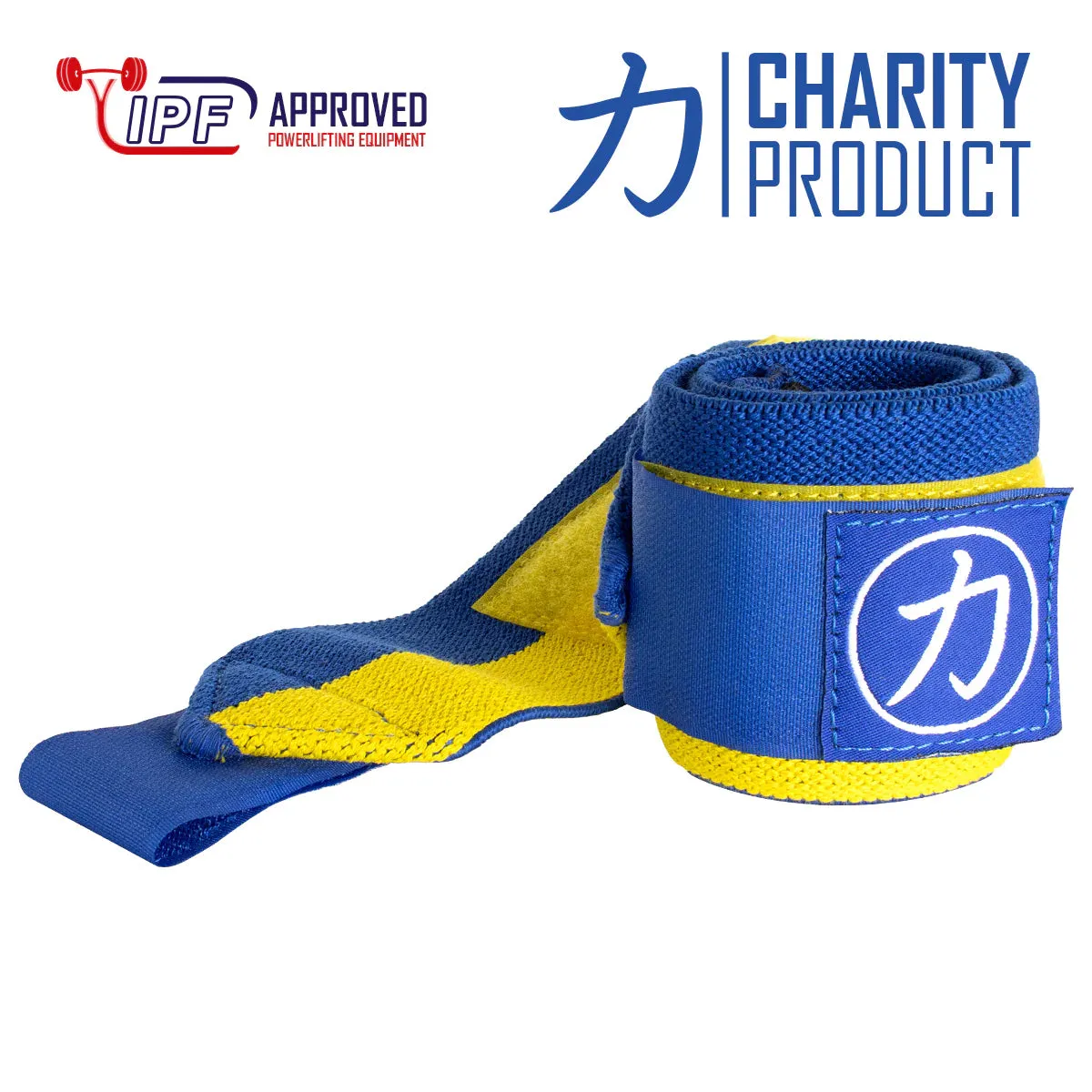 Ukraine Charity Wrist Wraps, 60cm - Medium, IPF Approved (Old Style)