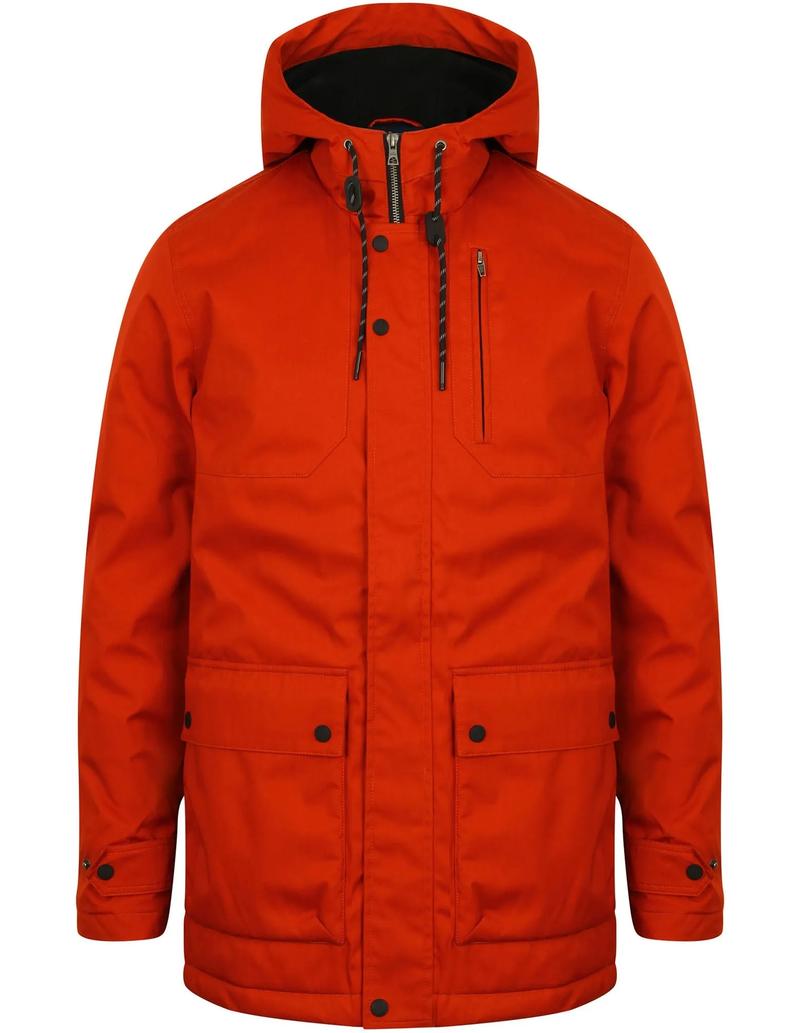 Viola Fleece Lined Hooded Parka Coat in Burnt Orange - Tokyo Laundry