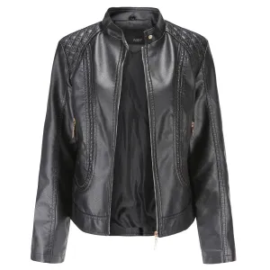 Women's Faux Biker Leather Motorcycle