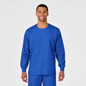 WonderWORK Unisex Snap Front Scrub Jacket - Royal