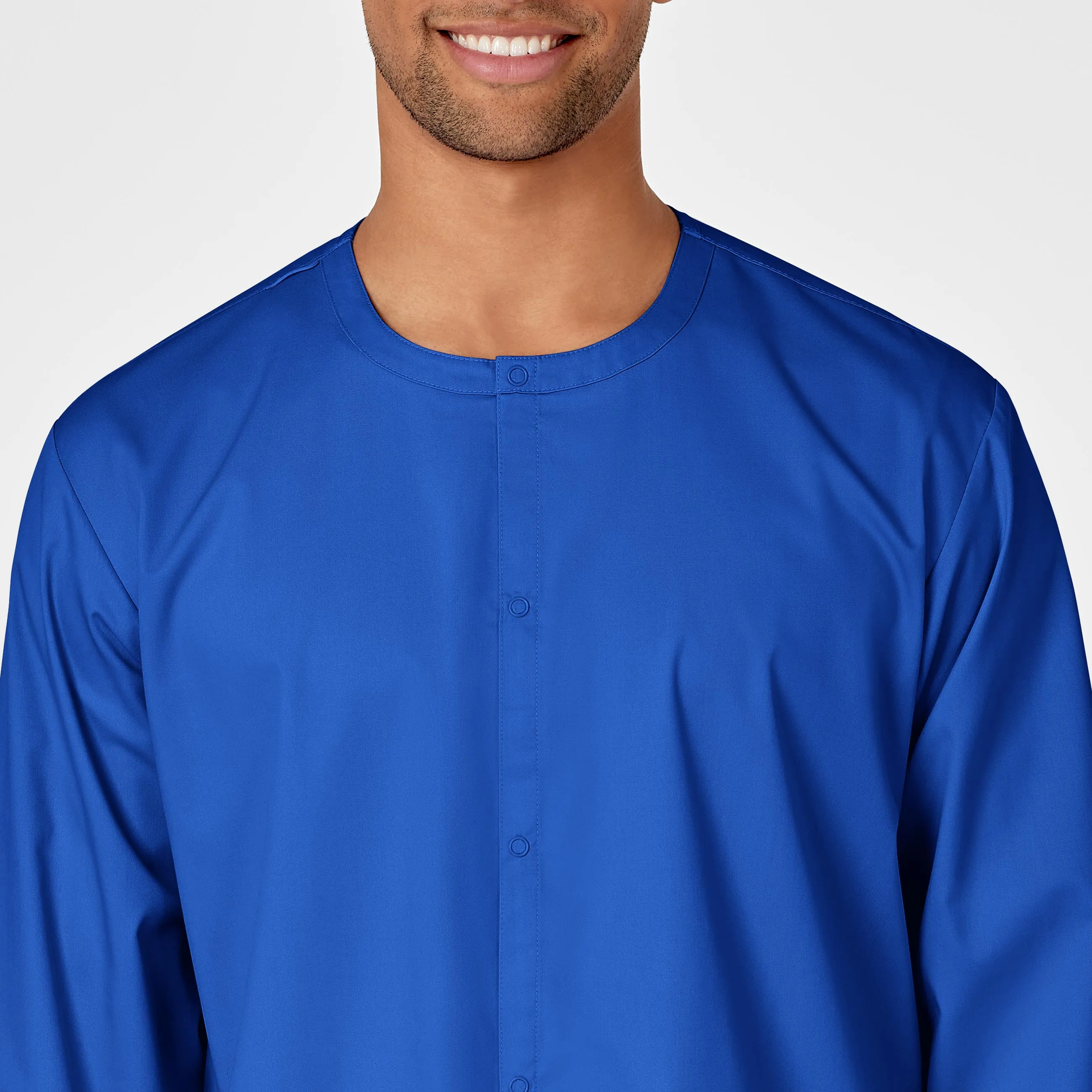 WonderWORK Unisex Snap Front Scrub Jacket - Royal